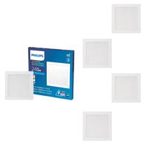 5 Luminária Plafon Led 24w Sobrepor Philips 4000k 30x30 Biv