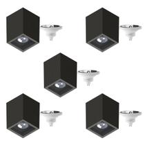 5 Luminária Sobrepor P/ 2 Lâmp Boxit + 5 Lâmpada AR111 12W 4000K 5 Luminária Sobrepor P/ 2 Lâmp Boxit + 5 Lâmpada AR111 12W 4000K