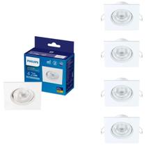 5 Luminária Spot Led 4.2w Philips 2700k Embutir 350lm Biv. 5 Luminária Spot Led 4.2w Philips 2700k Embutir 350lm Biv.