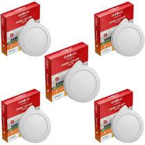 5 Luminárias Ourolux De Sobrepor 24w 6500k Led Bivolt