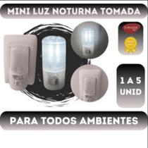 5 Luminárias Tomada Abajur Led Mini Luz Noturna Bivolt Mizza Escritório Quarto Bebê Vários Ambientes