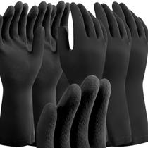 5 Luvas Borracha Linha Black Indústria limpeza Látex Natural