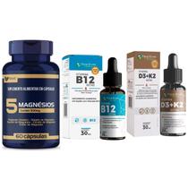 5 Magné sio Muwiz 60 caps Vitamina K2 D3 2000ui Vitamina B12 30 ml Floral Ervas