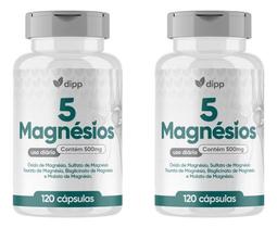 5 Magnésio 2 x 120 Capsulas Dipp Quelato Malato Taurato Citrato 5 Magnésio 2 x 120 Capsulas Dipp Quelato Malato Taurato Citrato