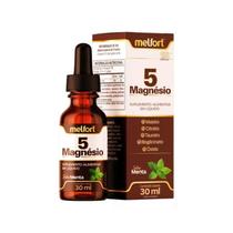 5 Magnésio 350mg por porção 30ml gotas Sabor Menta Melfort