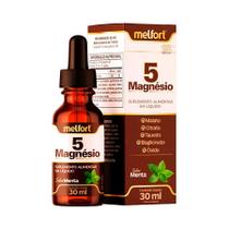 5 Magnésio em gotas 30ml sabor menta Melfort