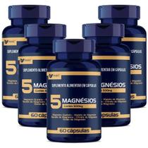 5 Magnesio kit 5 frascos de 60 cápsulas Muwiz 300 cápsulas 500mg