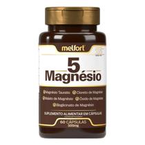 5 Magnésio Malato Hidróxido Taurato Bisglicinato 60 Cápsulas 500mg - Melfort 5 Magnésio Malato Hidróxido Taurato Bisglicinato 60 Cápsulas 500mg - Melfort