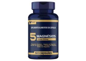 5 Magnésios (Quelato,Malato,Taurato,Citrato,Óxido) 500mg 60capsulas - muwiz