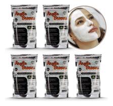 5 Máscaras Faciais Argila Branca Anti-manchas 100g Dermabel