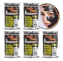 5 Máscaras Facial Argila Preta Combate À Rugas 100g Dermabel