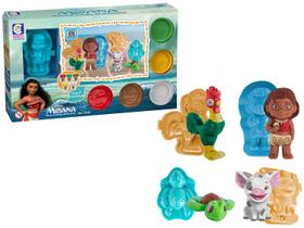 5 Massinha Modelar Atóxica Moana Colorida Forminha Criança