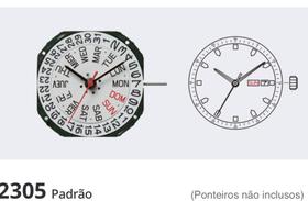 5 Mecanismos Miyota 2305 padrão com exibição de data de dia na posição 3h