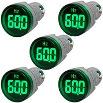 5 Medidor Frequencímetro Digital 22mm Verde AD22-22Hz-G de 0~99Hz Alimentação 20~400Vca