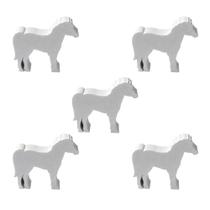 5 Meeples Animais Cavalo de madeira 34x28x9mm Branco Acessório de Jogo Ludens Spirit