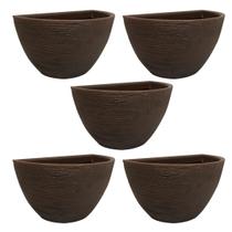 5 Meio Vaso 18x33 Polietileno Decorativo De Parede Para Plantas E Flores