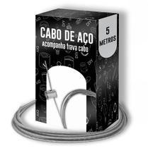 5 metros cabo de aço p/ lustre e luminárias - 30Kg + trava