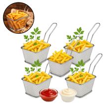5 Mini Cestos de Metal P/ Servir Porções Fritas Petiscos 5 Mini Cestos de Metal P/ Servir Porções Fritas Petiscos
