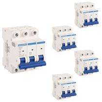5 Mini Disjuntores 50a Tripolar TDJ3 Tramontina Curva C