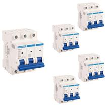 5 Mini Disjuntores 63a Tripolar TDJ3 Tramontina Curva C