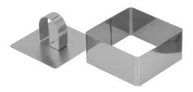 5 Mini Formas Modeladora Quadrada Inox P/ Bolo, Pavê E Pudim