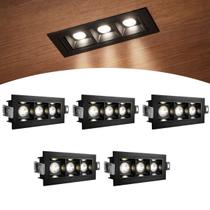 5 Mini Spot Downlight Triplo Embutir Micro 4000k Sala Bet89