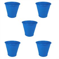 5 Mini vaso cachepot metal decoração balde festa AZUL ESCURO