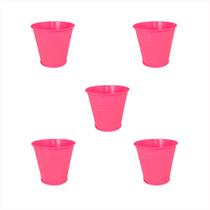 5 Mini vaso cachepot metal decoração belde festa ROSA ESCURO