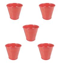 5 Mini vaso cachepot metal decorativo vasinho festa vermelho