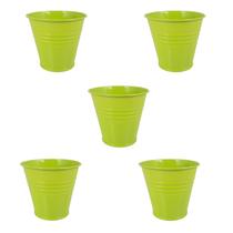5 Mini vaso cachepot metal decorativo vasinho festas verde