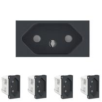 5 Módulo Tomada Schneider Orion 2p+t 250v 10a Grafite Preto 5 Módulo Tomada Schneider Orion 2p+t 250v 10a Grafite Preto