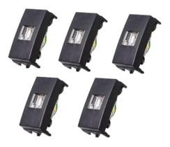 5 Módulos Tomada para Telefone RJ11 Ebony Clean Margirius 16816 5 Módulos Tomada para Telefone RJ11 Ebony Clean Margirius 16816