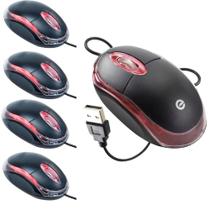 5 Mouses P/ Notebook Optico USB 1000 dpi c/ Led MS-9 Preto