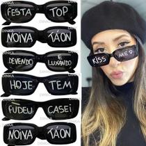 5 Oculos Feminino Unisex Com Frase Texto Personalizado - Dinka