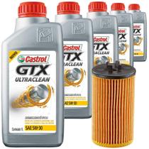 5 Óleo Semissintético 5W30 GTX Castrol e Filtro Óleo Mann Sonic 1.6 16V Flex 2012 a 2014