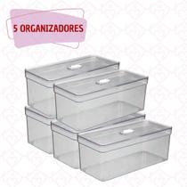 5 Organizadores Modular Elegance Multiuso Porta Ovos Geladeira - PLASTUTTI 5 Organizadores Modular Elegance Multiuso Porta Ovos Geladeira - PLASTUTTI