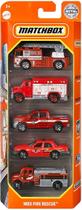 5 Pack MBX Fire Rescue - Bombeiros - 1/64 - Matchbox - Mattel