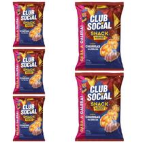 5 Pacotes Club Social Snack Churras Na Brasa 115g