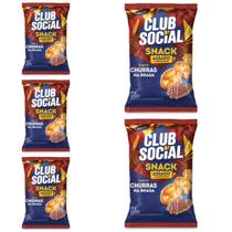 5 Pacotes Club Social Snack Churras Na Brasa 68g