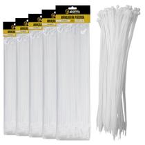 5 Pacotes Com 50 Abraçadeiras De Nylon Branca 4,8x400mm Fita Herman Cinta Plástica - 250un 5 Pacotes Com 50 Abraçadeiras De Nylon Branca 4,8x400mm Fita Herman Cinta Plástica - 250un