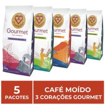 5 Pacotes de 250g, Café Moído, Três Corações Gourmet