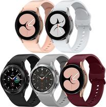 5 pacotes de pulseiras compatíveis com Samsung Galaxy Watch 4 40 mm 44 mm/Galaxy Watch 4 Classic 46 mm 42 mm, 20 mm pulseiras de reposição de silicone ajustáveis para mulheres homem preto/cinza/branco/vinho vermelho/rosa 5 pacotes de pulseiras compatíveis com Samsung Galaxy Watch 4 40 mm 44 mm/Galaxy Watch 4 Classic 46 mm 42 mm, 20 mm pulseiras de reposição de silicone ajustáveis para mulheres homem preto/cinza/branco/vinho vermelho/rosa