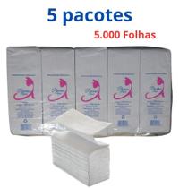 5 Pacotes Papel Toalha Interfolha 2 Dobras 20X21 5000 Folhas