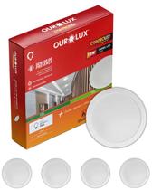 5 Painel Com Sensor De Presença 18w Cor da Luz 6500K Branco Frio Ourolux Embutir Bivolt