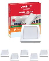 5 Painel Led Ourolux Sobrepor 24w Biv 4000k Quadrado 5 Painel Led Ourolux Sobrepor 24w Biv 4000k Quadrado