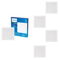5 Painel Led Sobrepor Philips 18w Bivolt Dl252 3000k 20x20