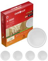 5 Painel Plafon Com Sensor De Presença 18w Cor da Luz 2700k Branco Quente Ourolux Embutir Bivolt