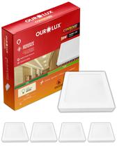 5 Painel Plafon Com Sensor de Presença 18w Cor da Luz 2700K Branco Quente Ourolux Sobrepor Biv