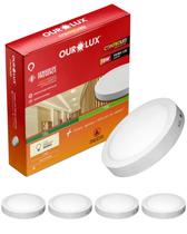 5 Painel Plafon Com Sensor De Presença 18w Cor da Luz 2700k Branco quente Ourolux Sobrepor Bivolt