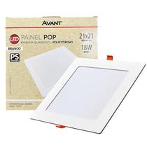 5 Painel Plafon Embutir Quadrado 18w Branco Frio 6500k Ps
